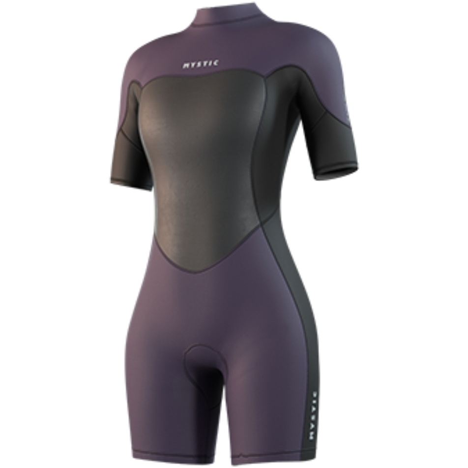 2026 Mystic Da Donna Brand 3/2mm Back Zip Flatlock Shorty Muta 35000.250064 - Deep Purple